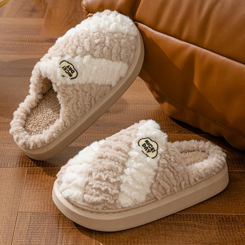 New cotton slippers autumn and winter non-slip and deodorant thick-soled couple slippers winter indoor home warm cotton slippers