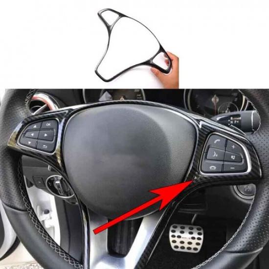 15-18 For Benz C-Class Border Strip Cover Trim Carbon Fiber Inner Steering Wheel
