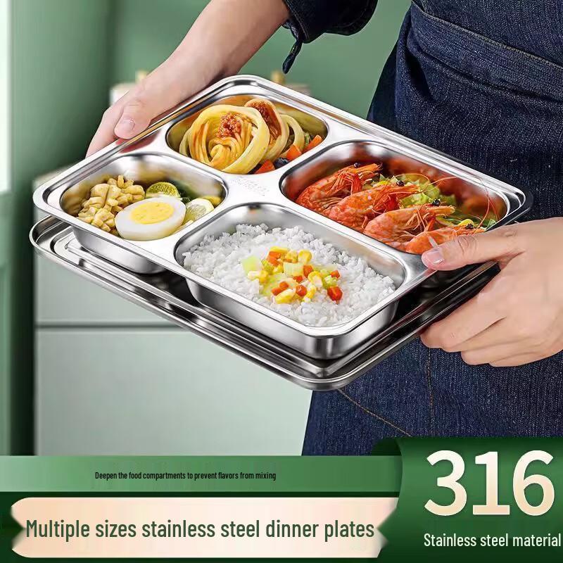 316 Stainless Steel Divided Meal Tray