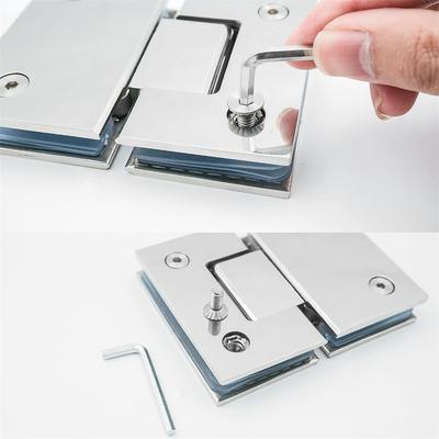 2pcs 180° 304 Stainless Steel Shower Screens Glass Hinge Frameless Door Enclosures