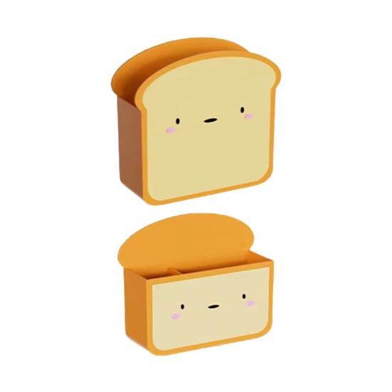 

2Pcs Toast-Shaped Magnetic Refrigerator Storage Box No-Drill Wall-Mounted Organizer for Kitchen Office Space-Saving Cute Home Decor for Spice Tea Bags 2pcs
