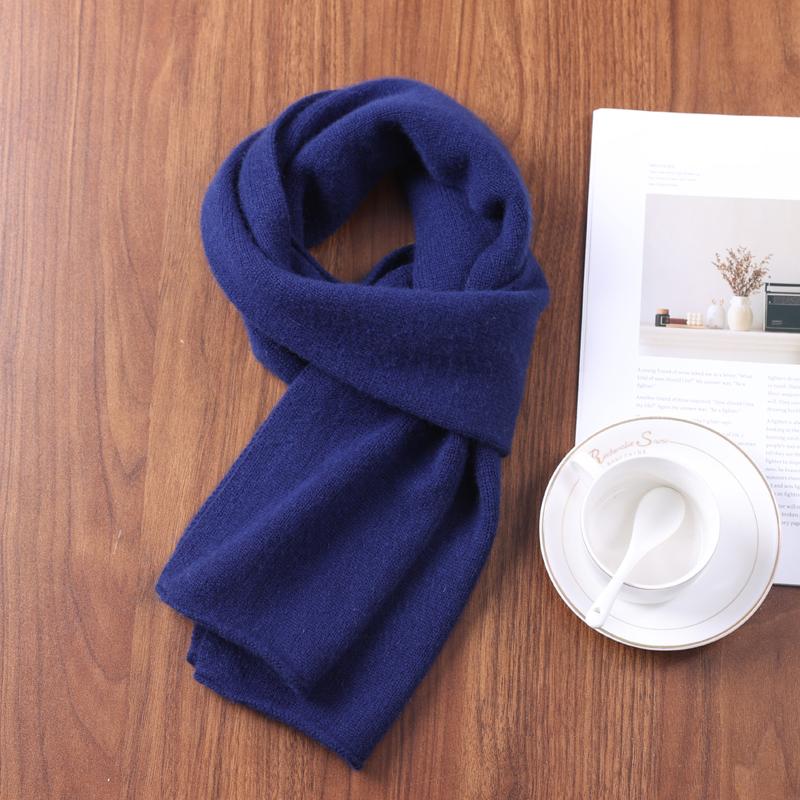 2025 Winter New Fashion Solid Color Cahsmere Scarf Women Outdoor Keep Warm Soft Men Solid Color Wool Knitted Long Scarves 160*26