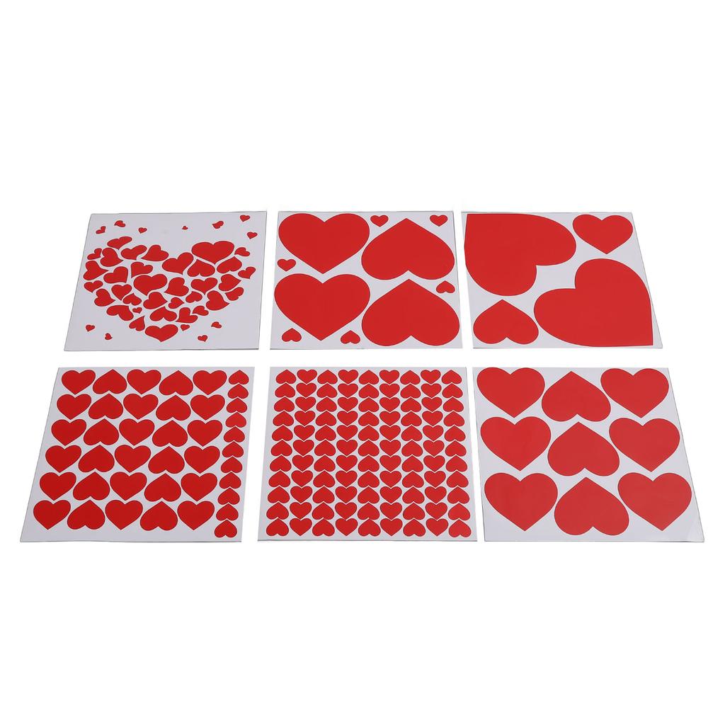 6Pcs Valentine\\\'s Day Love Heat Stickers Self Adhesive  Valentine\\\'s Day Wall Stickers for An