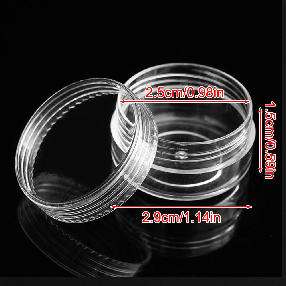 50PCS Transparent Sealed Circular Plastic Small Box Jewelry Packaging Accessory Storage Nail Art Storage Box for Organizing