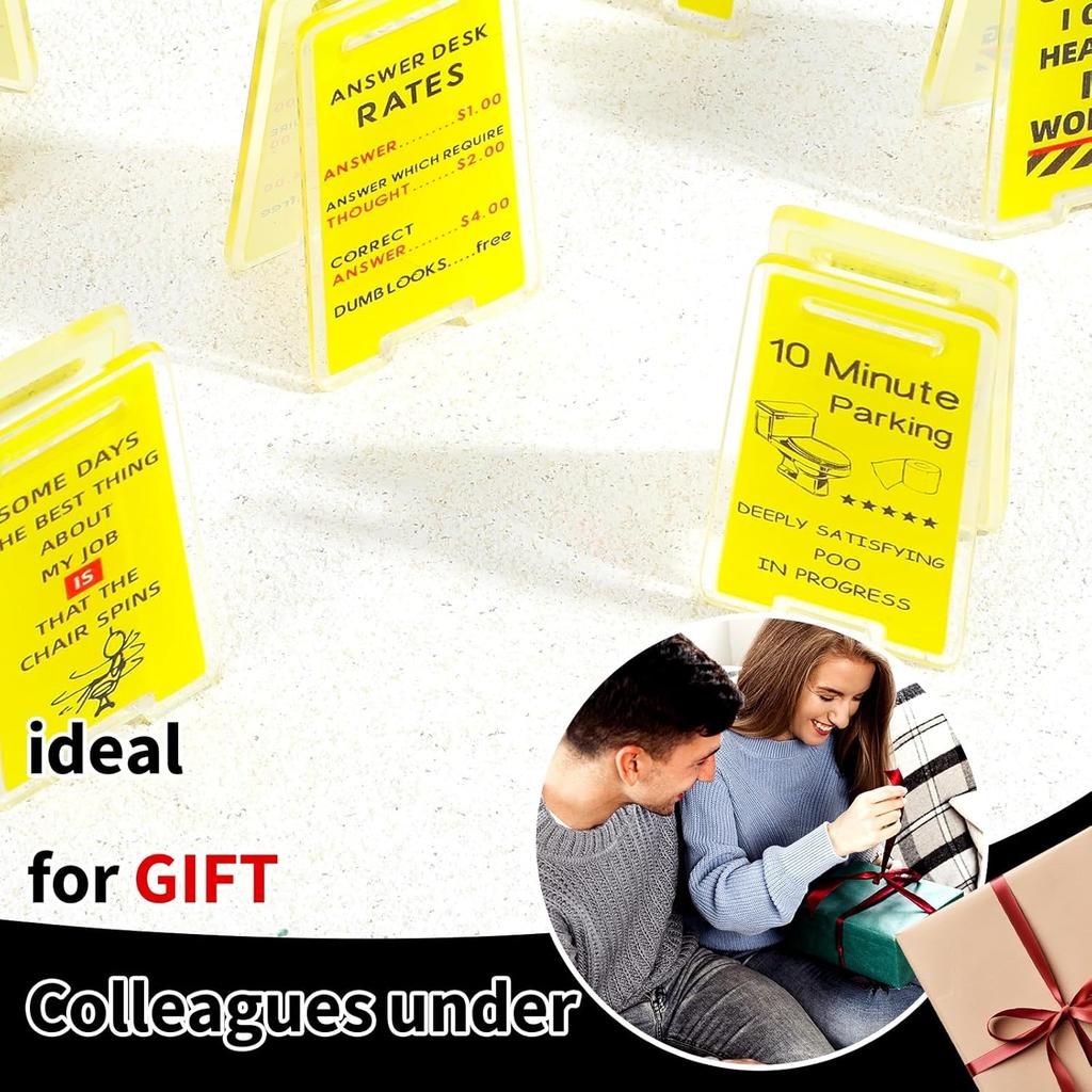 10Pcs Funny Sticky Note Holder Funny Desk Signs Office Decor for Coworkers Desk Signs Mini Office Supplies Cute Employee Team Gifts Decorations