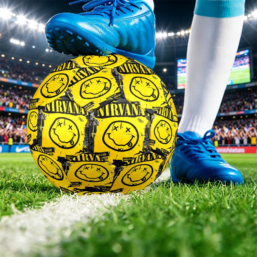 Nirvana Print Standard Size 5 Soccer Ball Durable Shock?Absorbing Ball For Training Match Outdoor Play