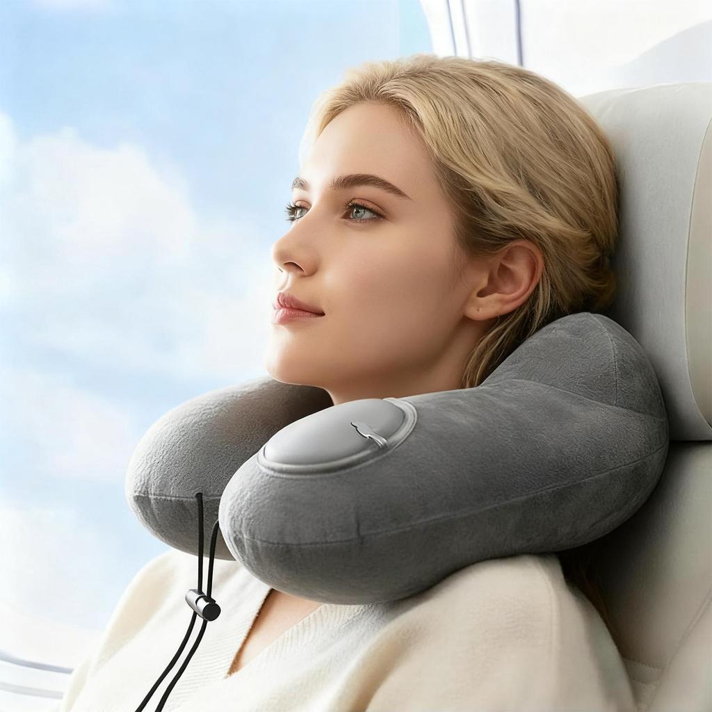 Portable Car Neck Pillow U Shape Neck Support Pillow Plush Sleeping Napping Travel Airplane Pillow With Storage Bag