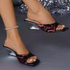 Nuove Ciabatte a Infradito Speciali con Tacco Quadrato per Donna Open-toe da Esterno Temperamento Tacco Alto Fresco Mocio