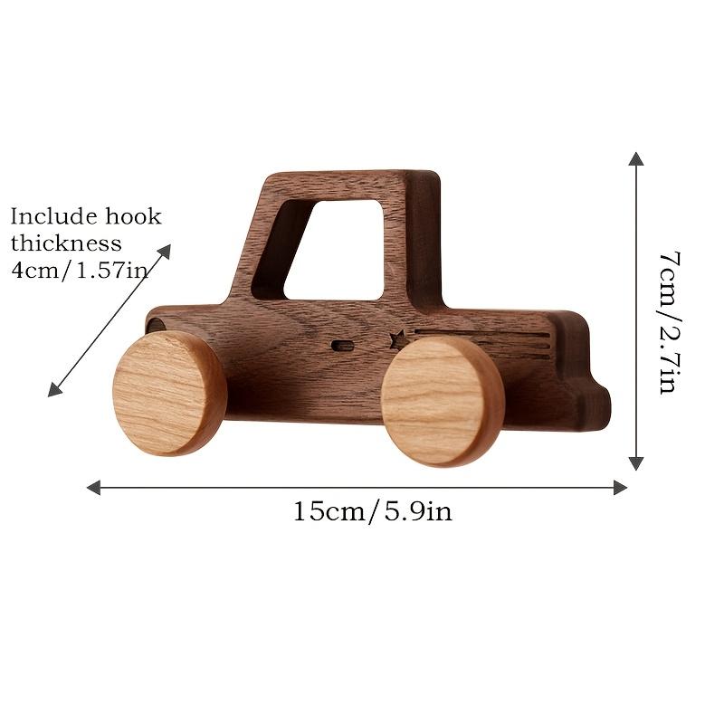1pc/4pcs set of wooden car wall hanging hook, solid wood wall hook, punched fixed wall coat and hat hook Senior creative wall hanging car class