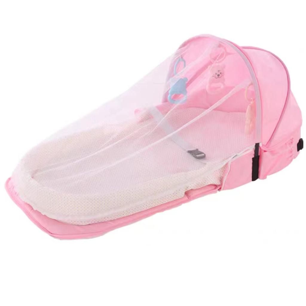 Portable Crib Multifunctional Travel Mosquito Isolation Bed Baby Folding Bed Removable Crib Backpack