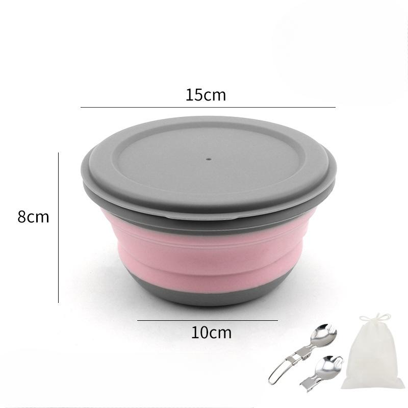 

Силиконовые складные миски, складные емкости с крышками, портативные дорожные принадлежности для кемпинга на открытом воздухе для еды и воды M зелёный