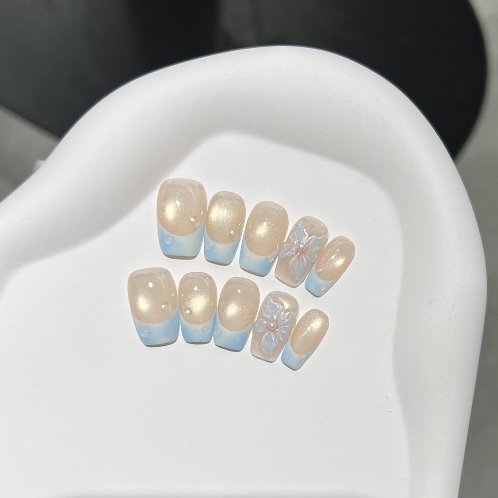 Handcrafted Short Wearable Nail Art Stickers - High-End Boutique False Nails
