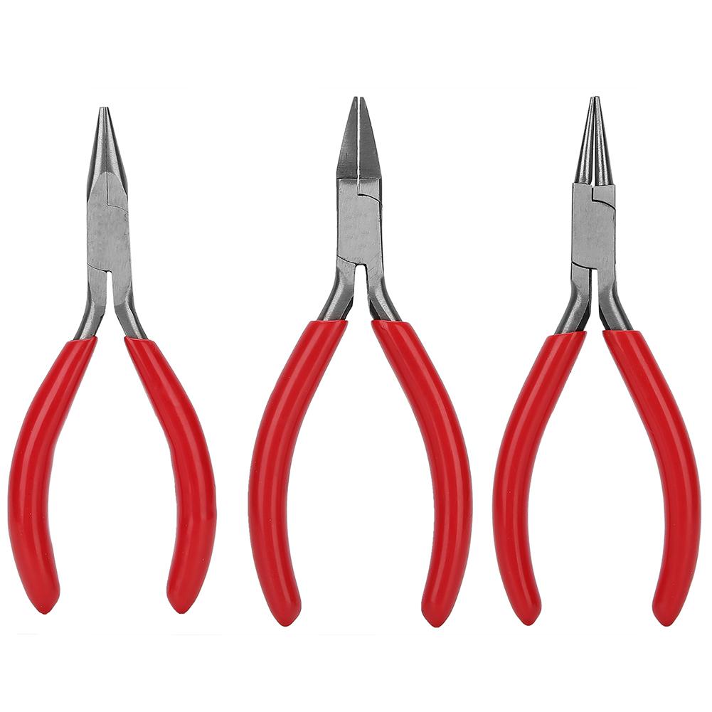 3pcs Mini Needle Nose Flat Round Pliers Wire Cutting Tool Jewelry Processing Pliers