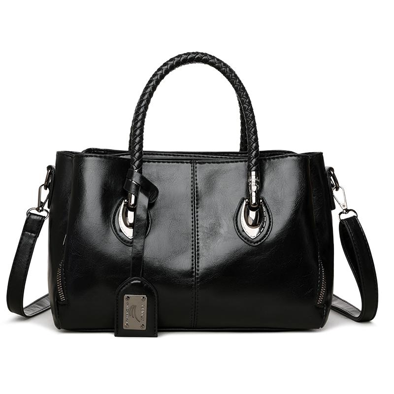 

Fashi Women Shoulder Bag PU Leather Tote Handbag Crossbody Purse for Ladies Large Capacity Casual Office School Shopping Bags чёрный