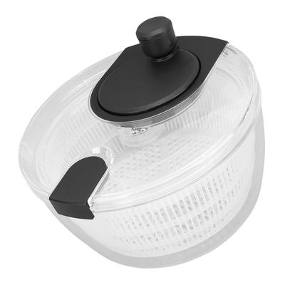 Manual Salad Dehydrator Transparent Plastic Hand Crank Vegetable Washer Dryer Drainer for Kitchen Tool