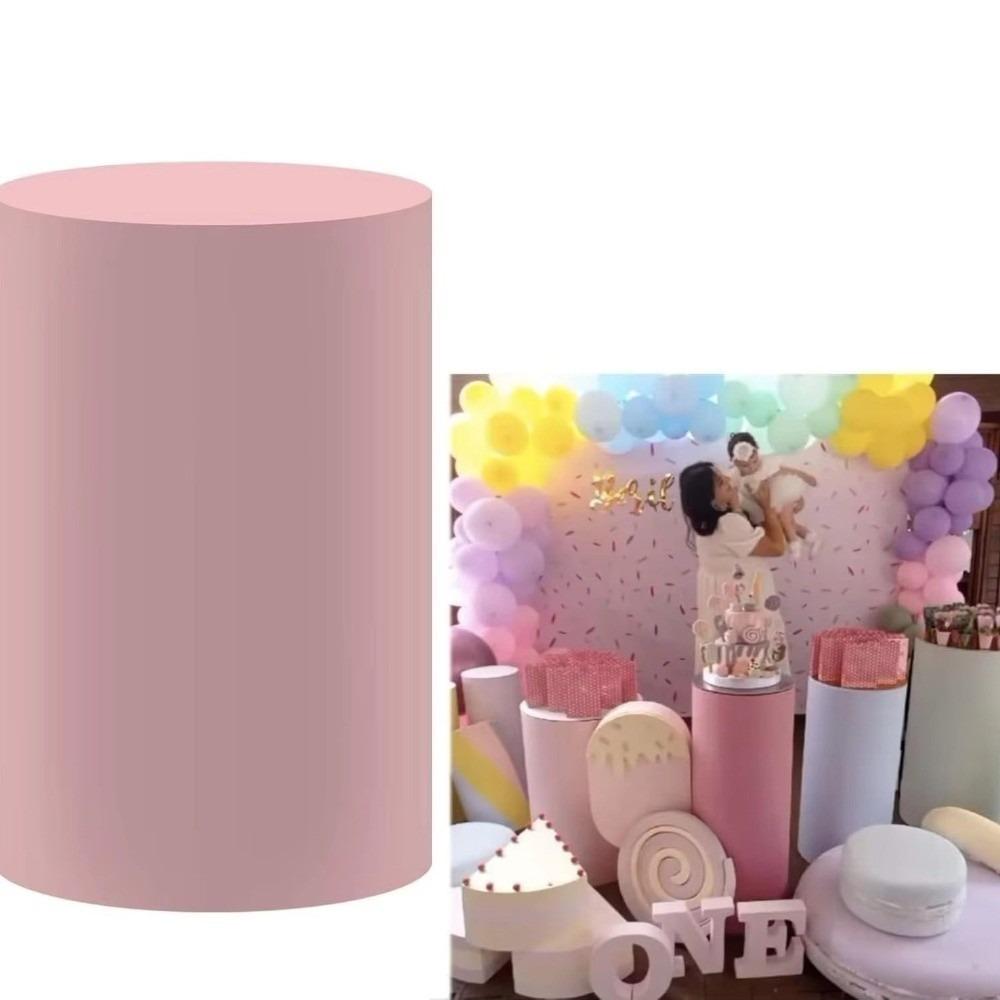 Polyester Desserts Tablecloth Reusable Party Wedding Decor DIY Cylinder Cover Cake Column Backdrop