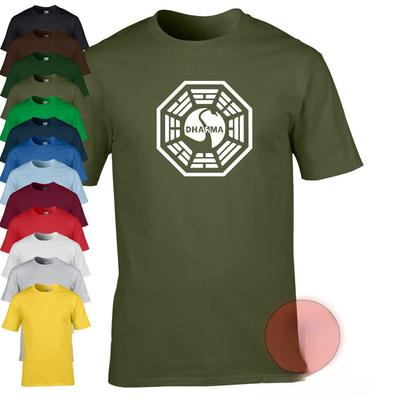 Dharma Initiative Λογότυπο Swan Μπλουζάκι Lost Τηλεοπτική Σειρά Ρετρό Δροσιά Καλοκαίρι Αναπνεύσιμο T-shirts Νοσταλγία Ρετρό Street Fashion Τοπ