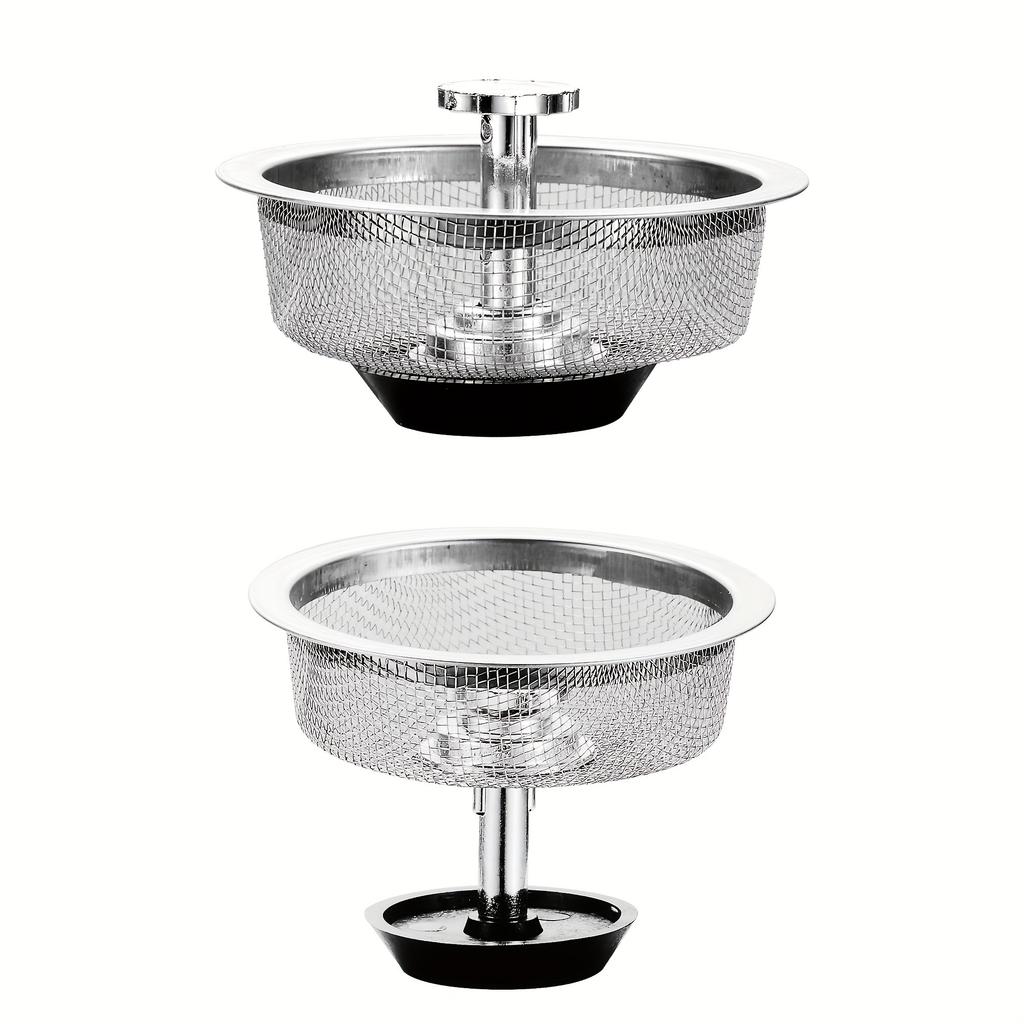 1 szt., Filtr do zlewu z korkiem, Ulepsz swój zlew kuchenny za pomocą sitka do zlewu ze stali nierdzewnej, Akcesoria do zlewu