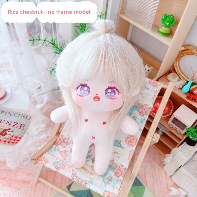Cotton 20cm Doll with Clothes - Celebrity Style, Normal or Fat Body, Triangle Eyes, Cat Jumpsuit
