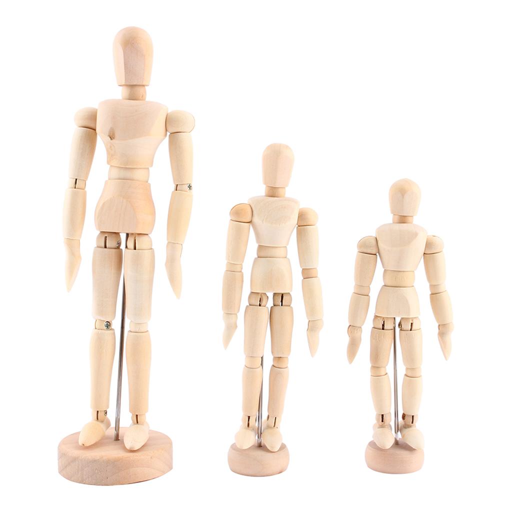 Mannequin Model, Articulated Wooden, Learning Shadows and Lights, Suitable for Photographic Props, Desk Toy, 4.5 Inch