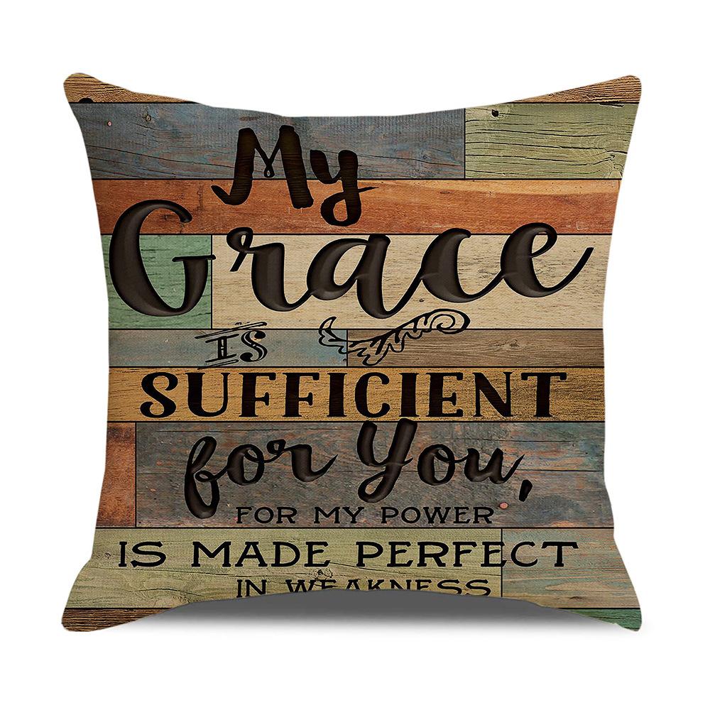 Retro American Wooden Board Letters Admonishment Digital Printing Linen Pillowcase New Home