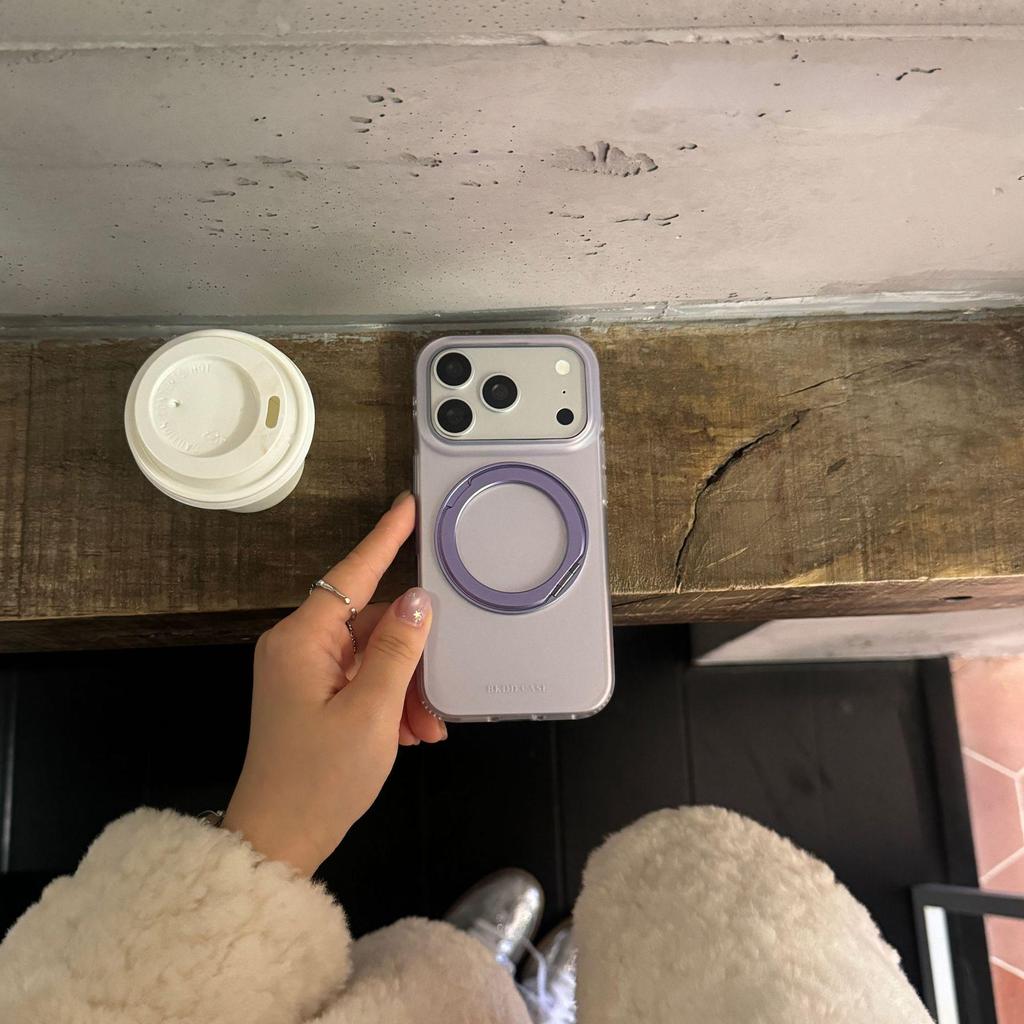 360° Magnetic Pivot Stand for iPhone 17/16 Pro Max/15/14 Case, Purple