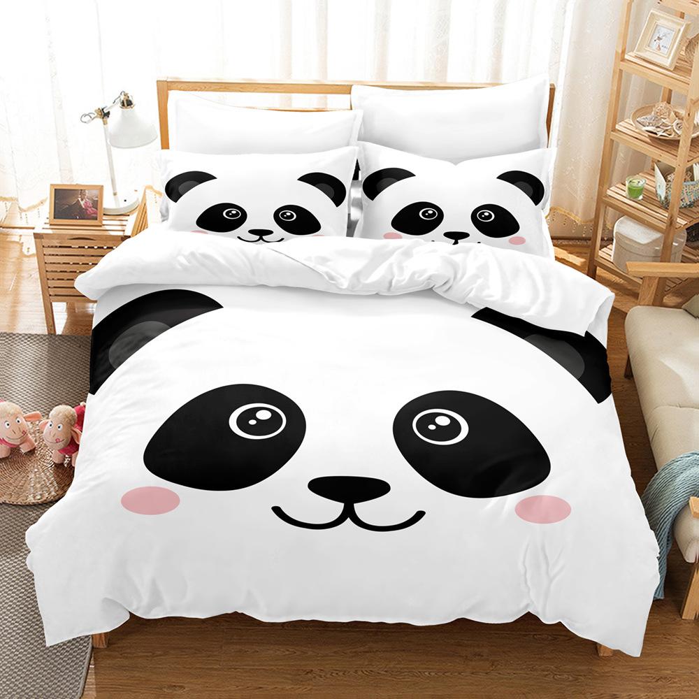 Cartoon Cute Animal 3D Digital Printing Three-piece Set, Bedding