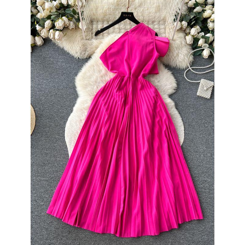 Banquet Three-Dimensional Flowers Silm Long Pleated Skirt