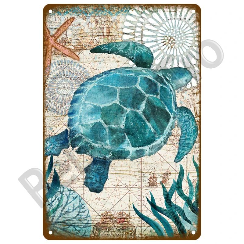 Vintage Metallschilder mit Sommerstrand, berühmte Stadtlandschaft, Poster, Blechschild, Retro-Wandkunst, Dekor für Wohnzimmer, Zuhause, Meer