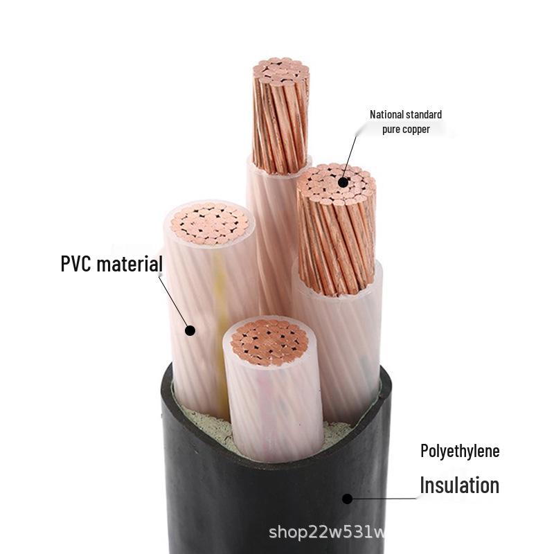 National Standard Pure Copper 3 Core EV Charging Cable, YJV Low Voltage, 4/6/10 sq mm