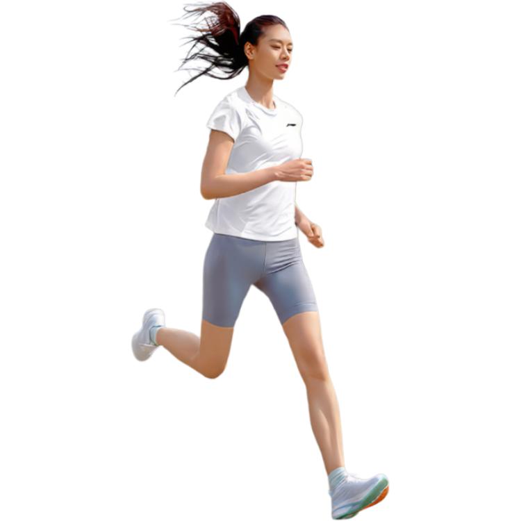 Li-Ning Solid Color Quick-Dry Breathable Round Neck Short Sleeve T-Shirt Women Tops White YTSU154-1