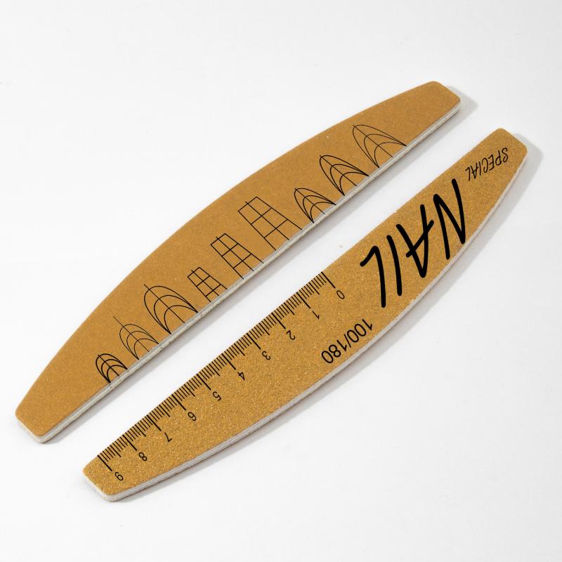 5Pcs Nail File Set With Scale Nail Art Double-Sided 100/180 Grit Nail File Grinding Sanding Buffer Buffing Manicure Tool