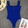 Sexy White Frill Trim Ruffled Ribbed Female Swimwear One Piece Swimsuit Women Monokini High Cut Bather Bathing Suit Swim Lady