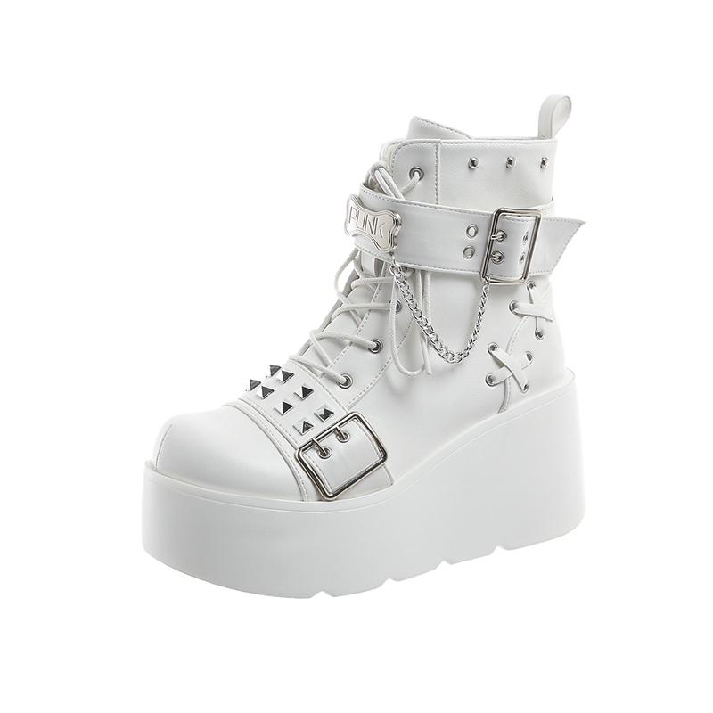 Fashion 9CM Women High Boots Cosplay Mid-calf Boots High Platform Wedges Boots Summer Autumn New Designer Gothic Shoes for Women Botas