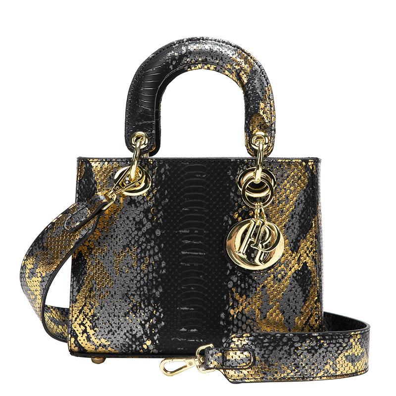Cross-border snake pattern new Princess Diana bag high-end single shoulder messenger bag high-end fashion pink portable women's bag versatile