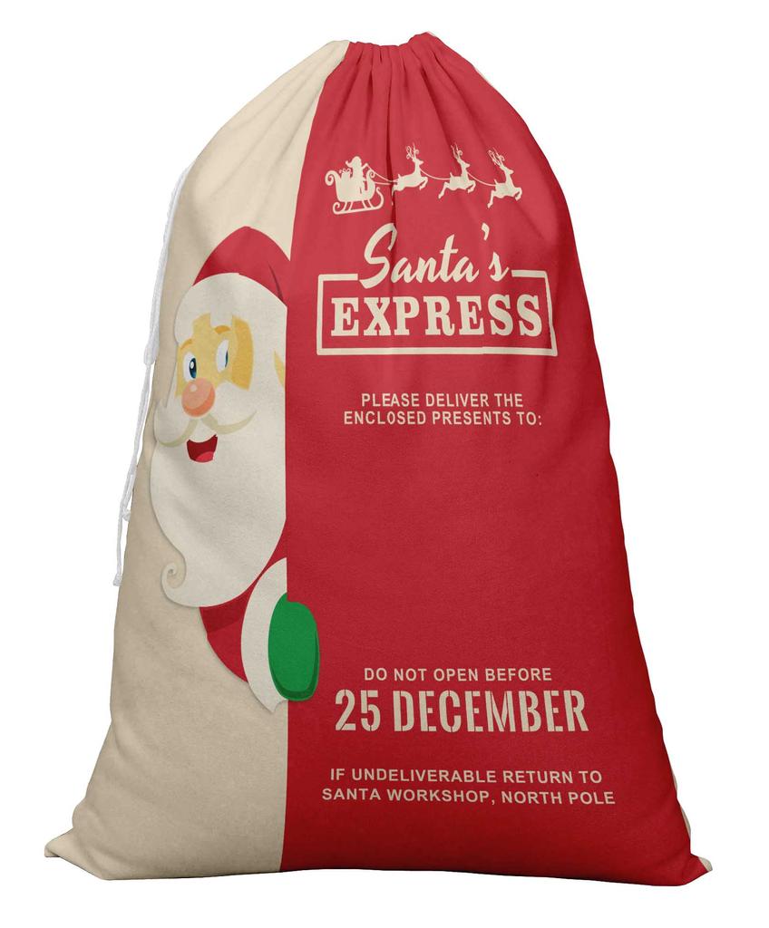 Printtoo 2 Pcs Santa Gift Sack for Kids Presents Xmas Bag Christmas Sack Personalized Bags Large 27x20 Inch