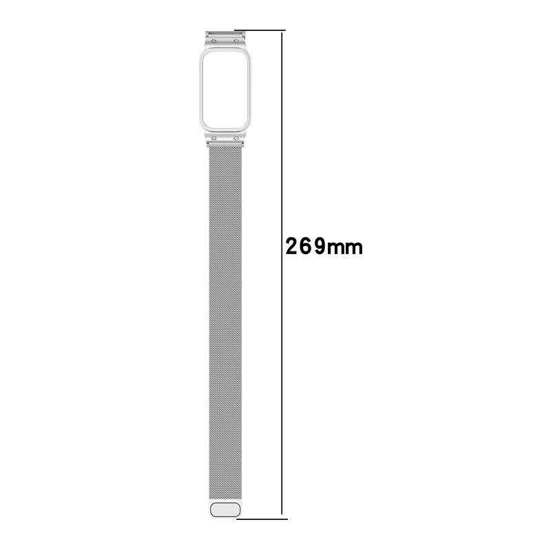 Strap For Mi Band 9 Active Bracelet Wristband for Redmi Band 3 Stainless Steel Metal Watch Band