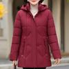 Plus Size XL-6XL Middle Age Women's Coats Winter Parkas Hooded Elegant Loose Thick Warm Outerwears Lady Jackets