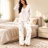 Women's V-Neck Loose Fit Printed Pajama Set Two Piece Sleepwear for Casual
