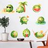 Creative Cartoon Watermelon Vacation Self Adhesive Removable No Residue Glass Window Sticker for Kitchen Living Room Home Decor