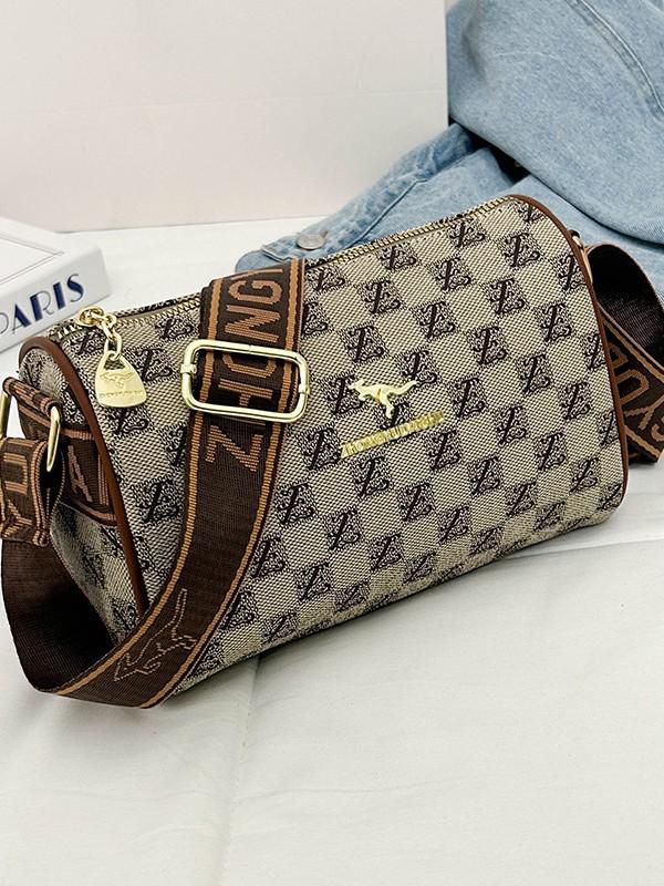 Retro-Print PU-Leder Umhängetasche für Frauen mittleren Alters