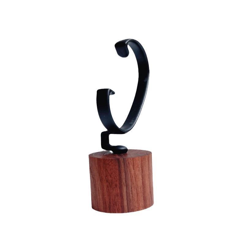 Wooden C-Shaped Watch Holder Single Slot Jewelry Bracelet Organizer Display Stand for Personal Use 1Pcs