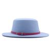 Autumn and winter new British men's top hat, flat-top woolen hat, European and American jazz hat, big-brimmed women's hat