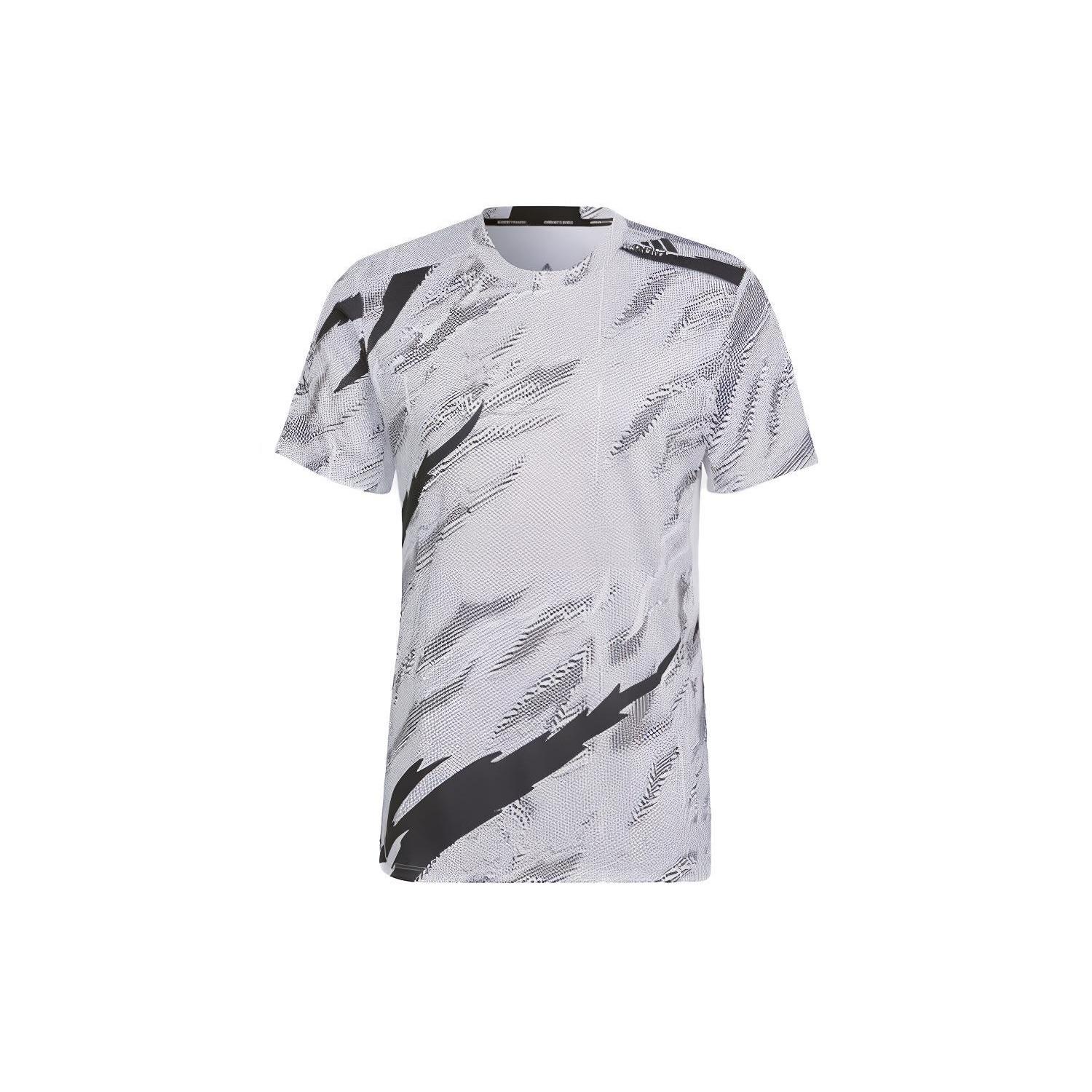 adidas Training Sports Printing Round Neck Short Sleeve White Men s HB9174 S