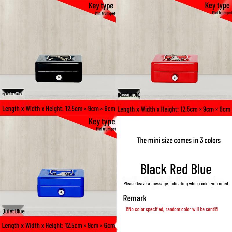 Thickened Metal Cash Box with Lock & Password - Secure Handheld Money Storage Safe