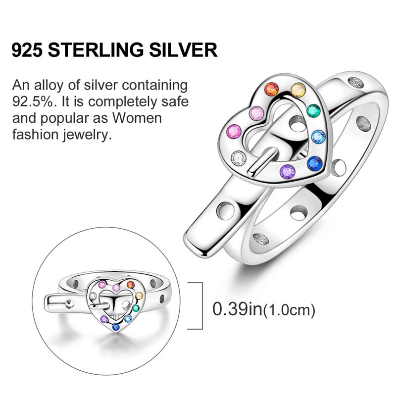 Rings Original 925 Silver Rings Simple Zircon Heart Ring for Wedding Valentine's Day Women Ring Jewelry Gift