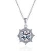 Yin Baichuan S925 Sterling Silver Moissanite Flower Pendant Necklace - Versatile, Elegant Everyday Gift for Women