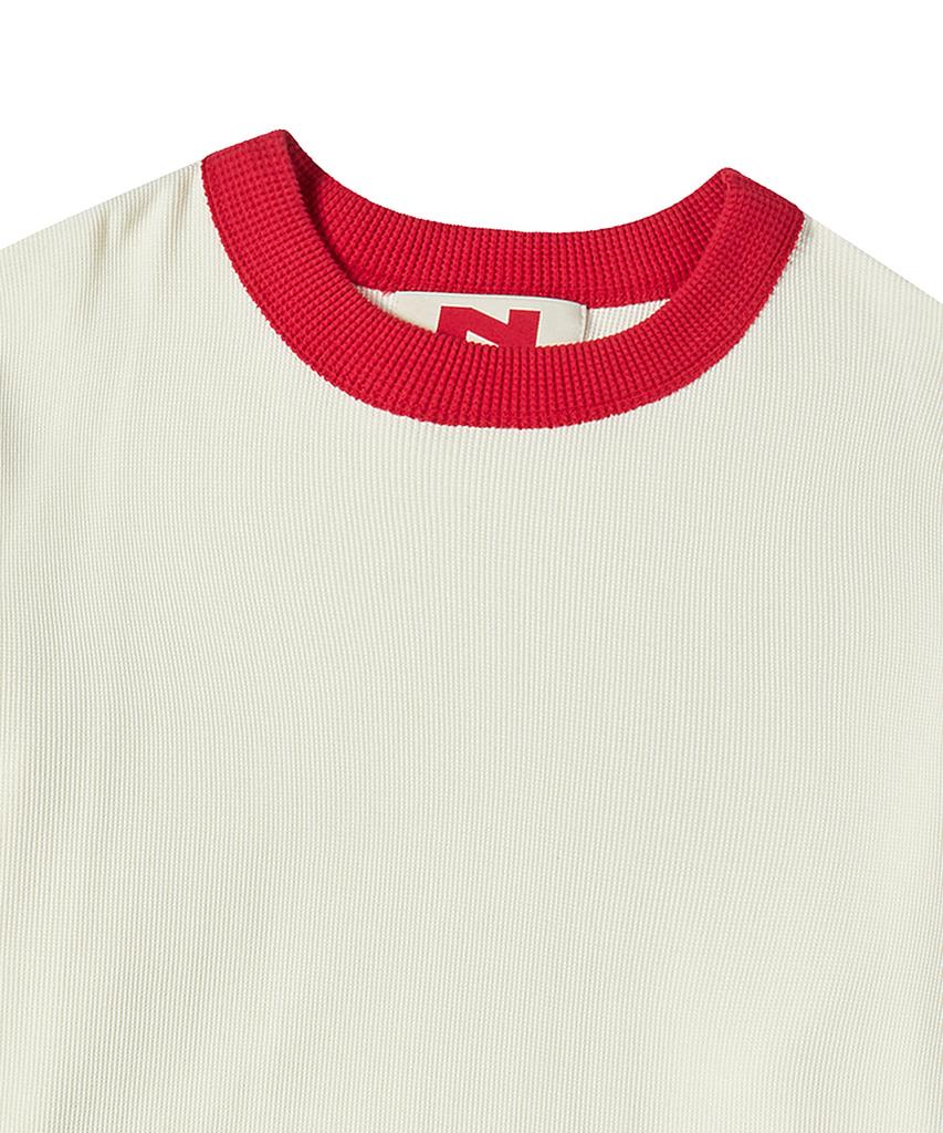 BEYOND CLOSET [Collection Line] Modern Art Stitch Long Sleeve Ivory