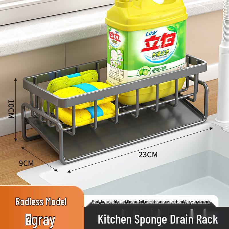Multifunctional Kitchen Sink Organizer: Dishcloth, Sponge, Soap, Steel Wool Holder