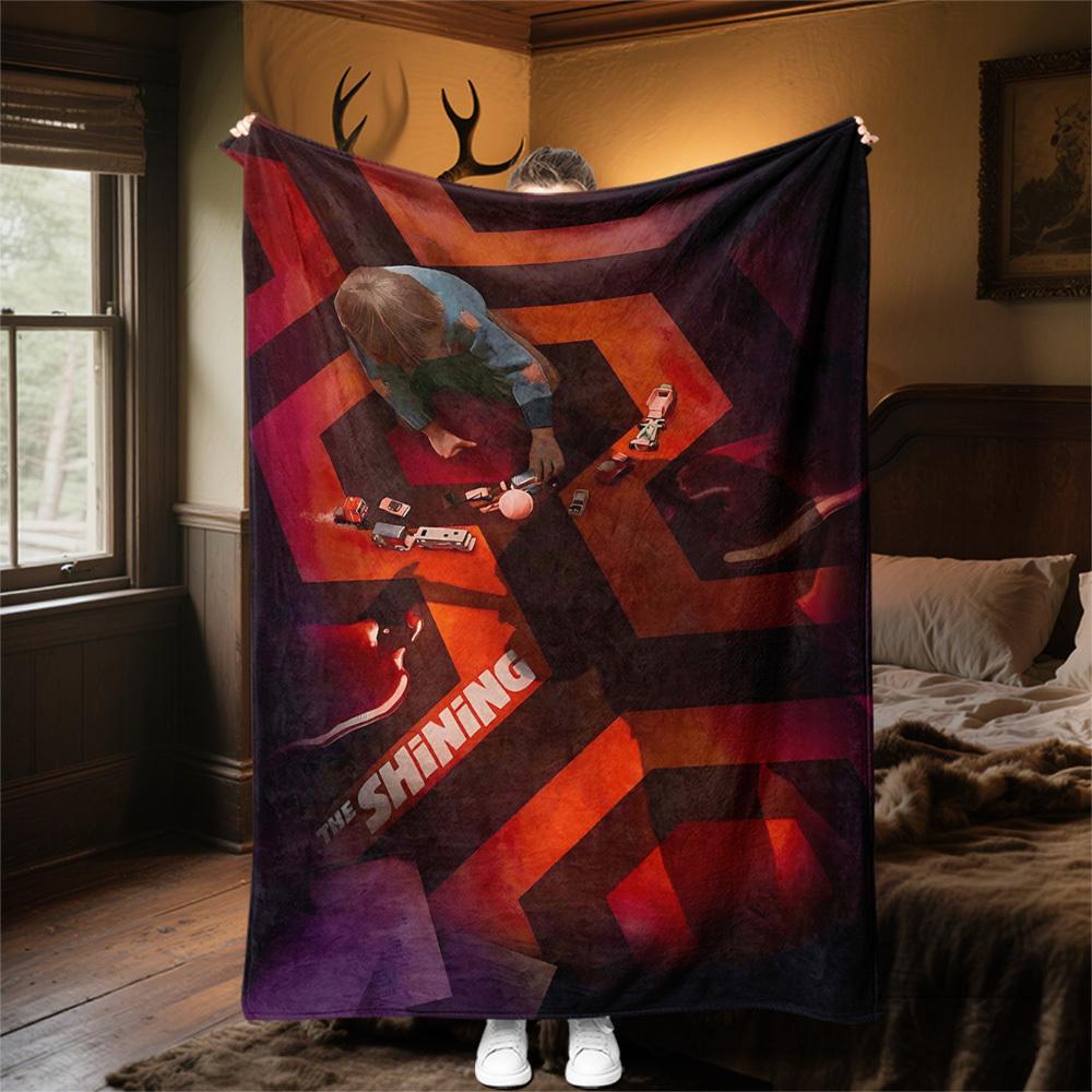 1pc The ShiningOutdoor Flannel Blanket Soft Plush Decor for Picnics, camping,Bedroom, Playroom, or Lunch Break, Perfect Gift
